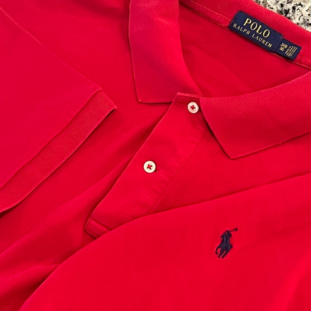 Polo Ralph Lauren Shirt Mens 3XB Big Red Short Sleeve 100% Cotton